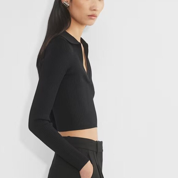 Sculpt Knit Polo Longsleeve 2xs - Picture 2 of 5